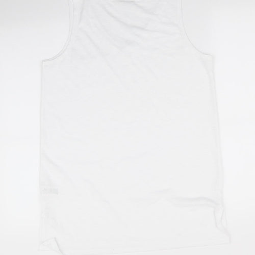Papaya Womens White  Polyester Tunic Tank Size M V-Neck - Short Side Hemline vents