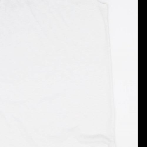 Papaya Womens White  Polyester Tunic Tank Size M V-Neck - Short Side Hemline vents