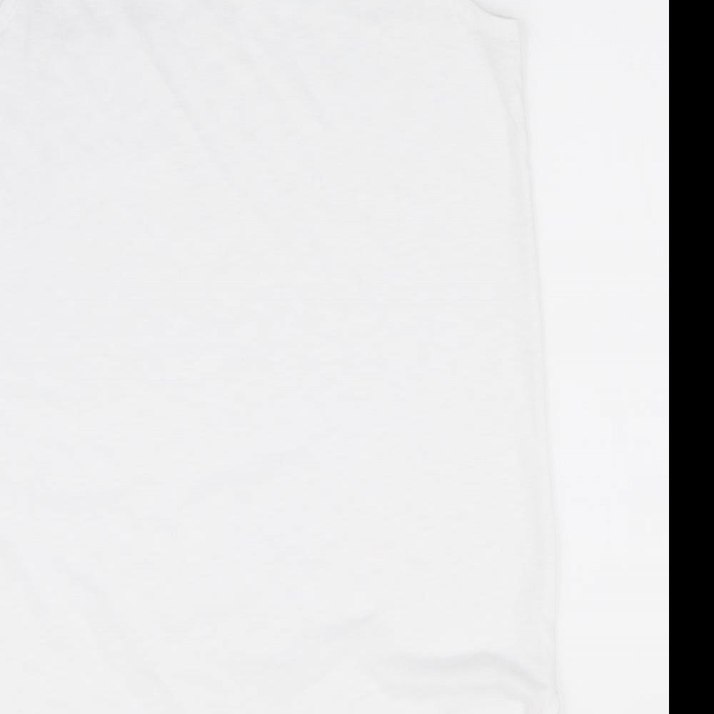 Papaya Womens White  Polyester Tunic Tank Size M V-Neck - Short Side Hemline vents