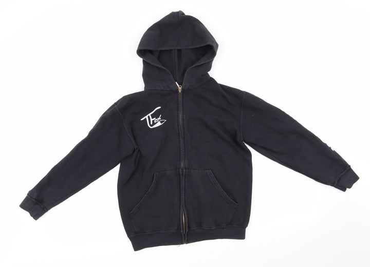 Fruit of the Loom Girls Black Cotton Full Zip Hoodie Size 6-7 Years - Tanner Fox