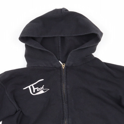 Fruit of the Loom Girls Black  Cotton Full Zip Hoodie Size 6-7 Years   - Tanner Fox