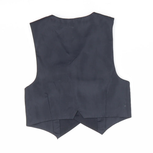 Urban Rascals Boys Grey   Gilet Waistcoat Size 3 Years   - Dress Waistcoat Blue with White polka dot faux hankerchief