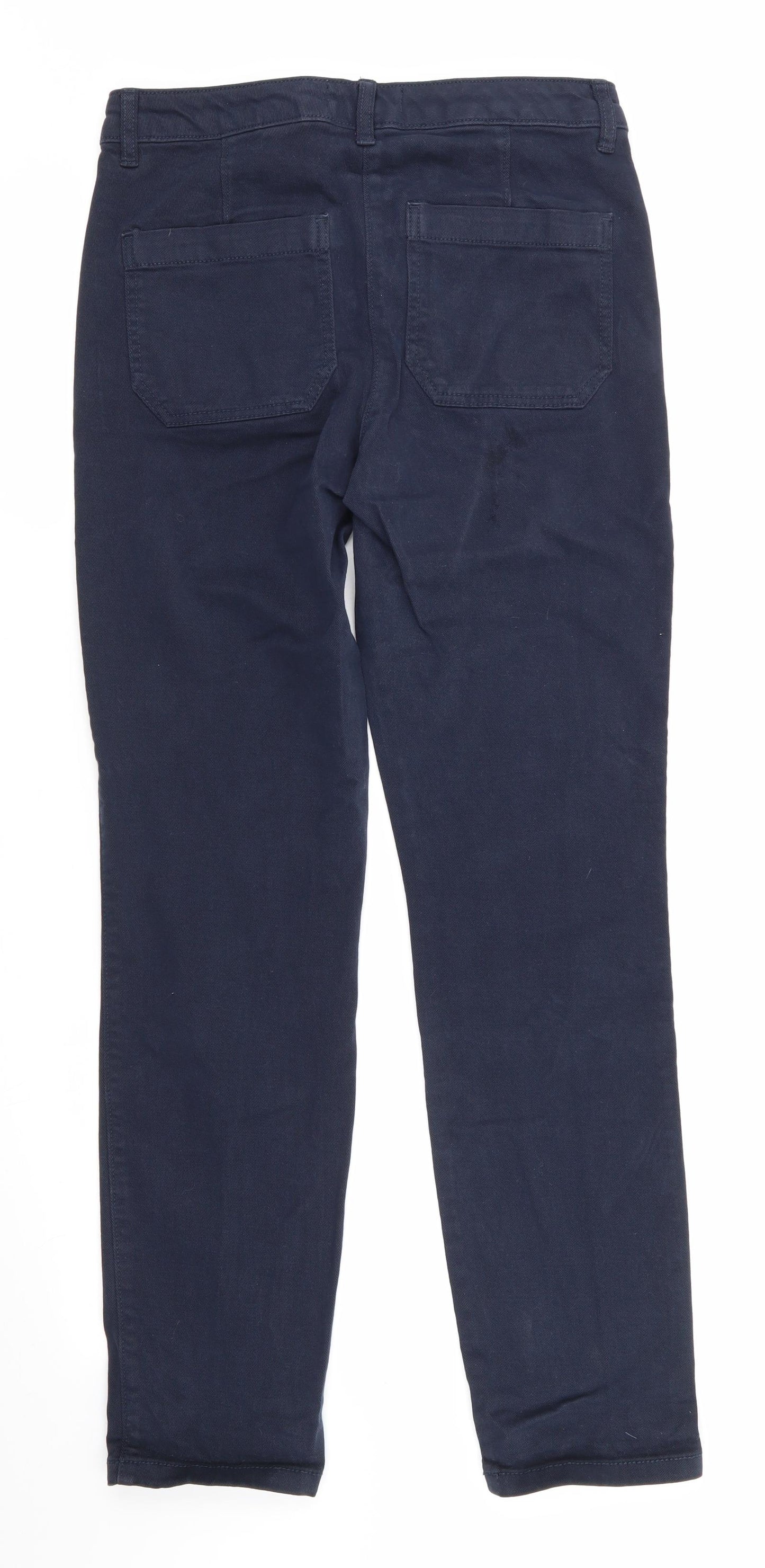 NEXT Womens Blue  Cotton Chino Trousers Size 8 L29 in Regular  - Button Fastening