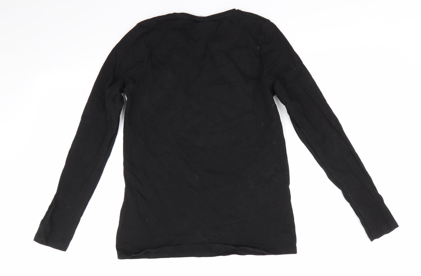 Disney Minnie Mouse Girls Black Animal Print  Basic T-Shirt Size 13-14 Years Round Neck  - Minnie Mouse expressions