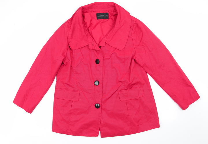 Centigrade Womens Red Overcoat Coat Size L - Subtle sheen Large Collar