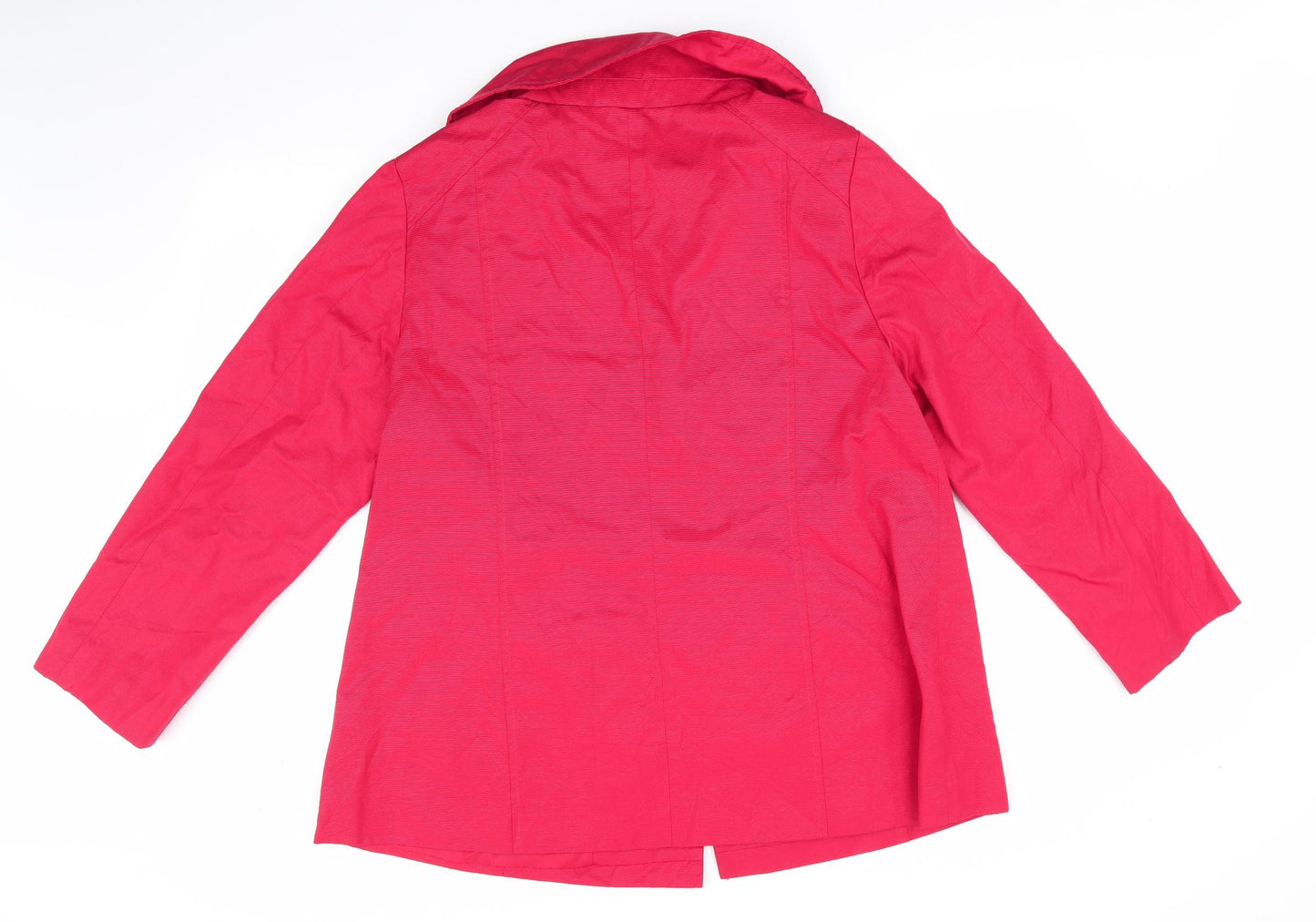 Centigrade Womens Red   Overcoat Coat Size L   - Subtle sheen Large Collar