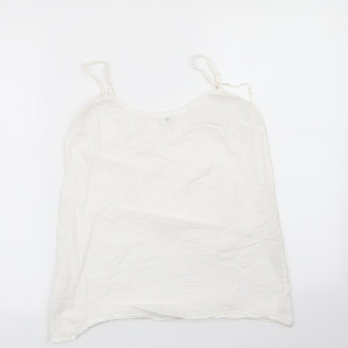 Preworn Womens Ivory   Camisole Blouse Size 10 Round Neck