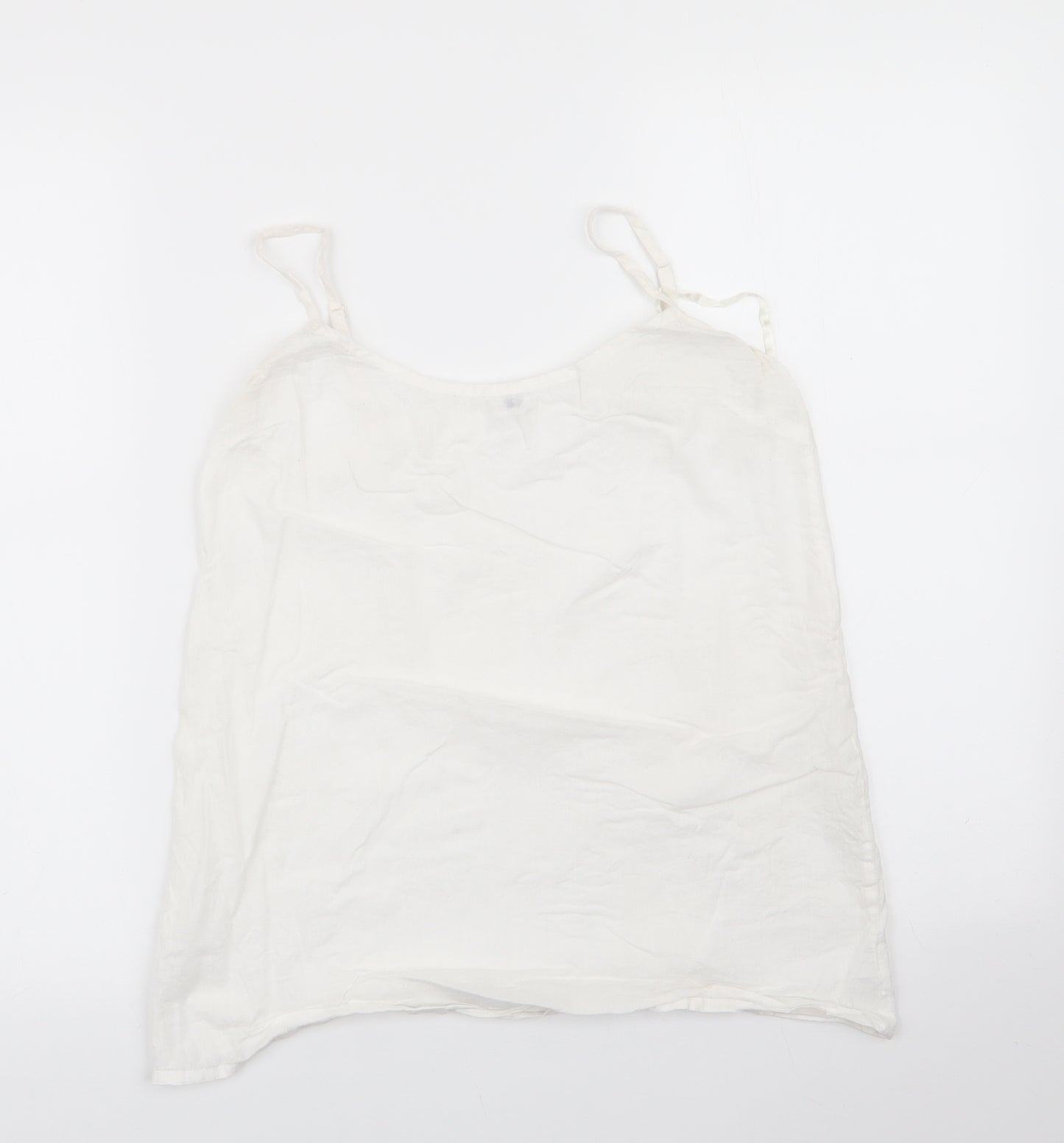 Preworn Womens Ivory   Camisole Blouse Size 10 Round Neck