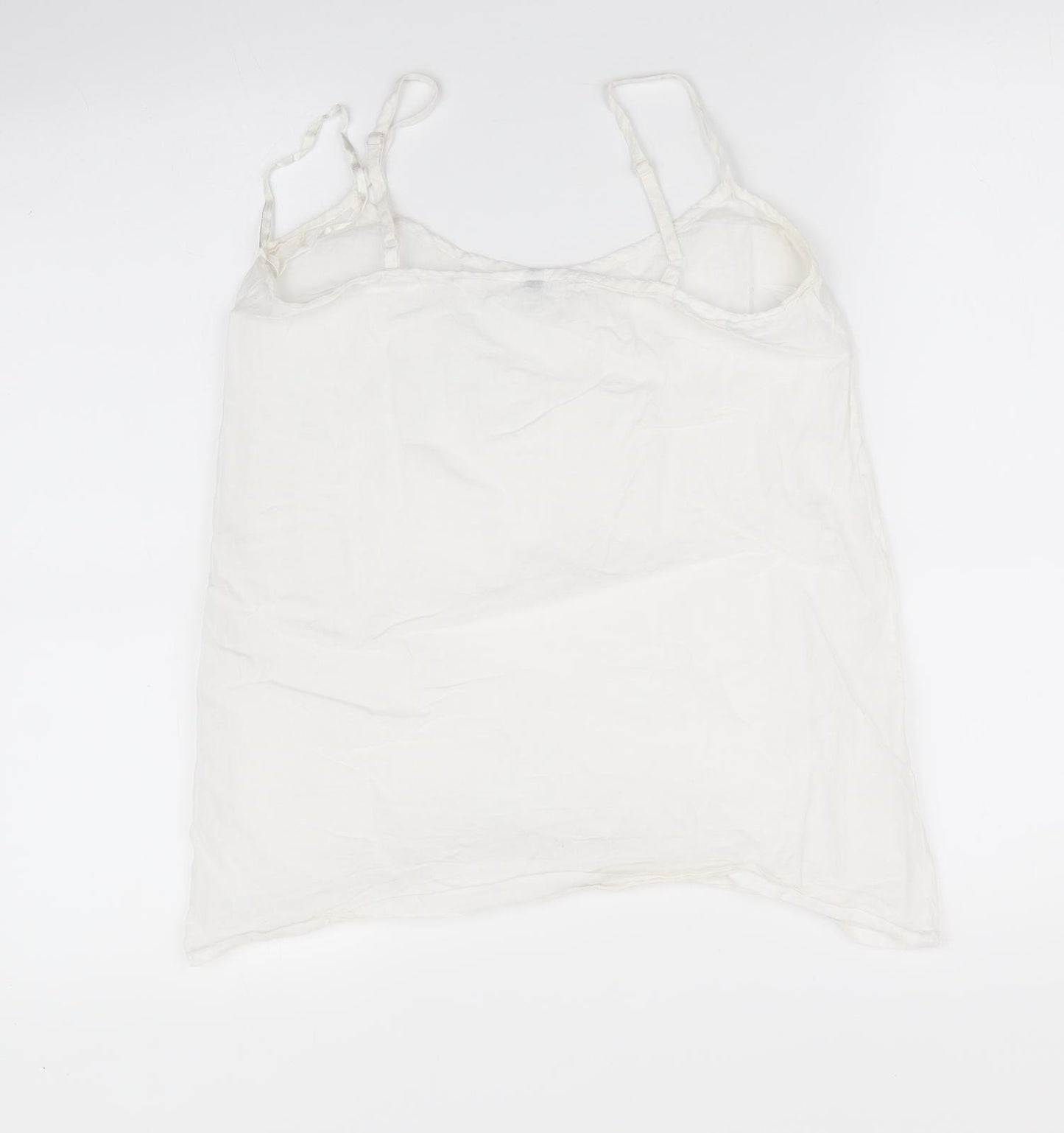 Preworn Womens Ivory   Camisole Blouse Size 10 Round Neck