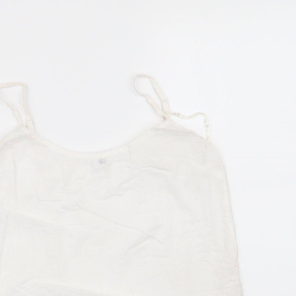 Preworn Womens Ivory   Camisole Blouse Size 10 Round Neck