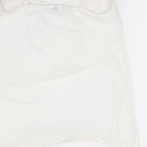 Preworn Womens Ivory   Camisole Blouse Size 10 Round Neck