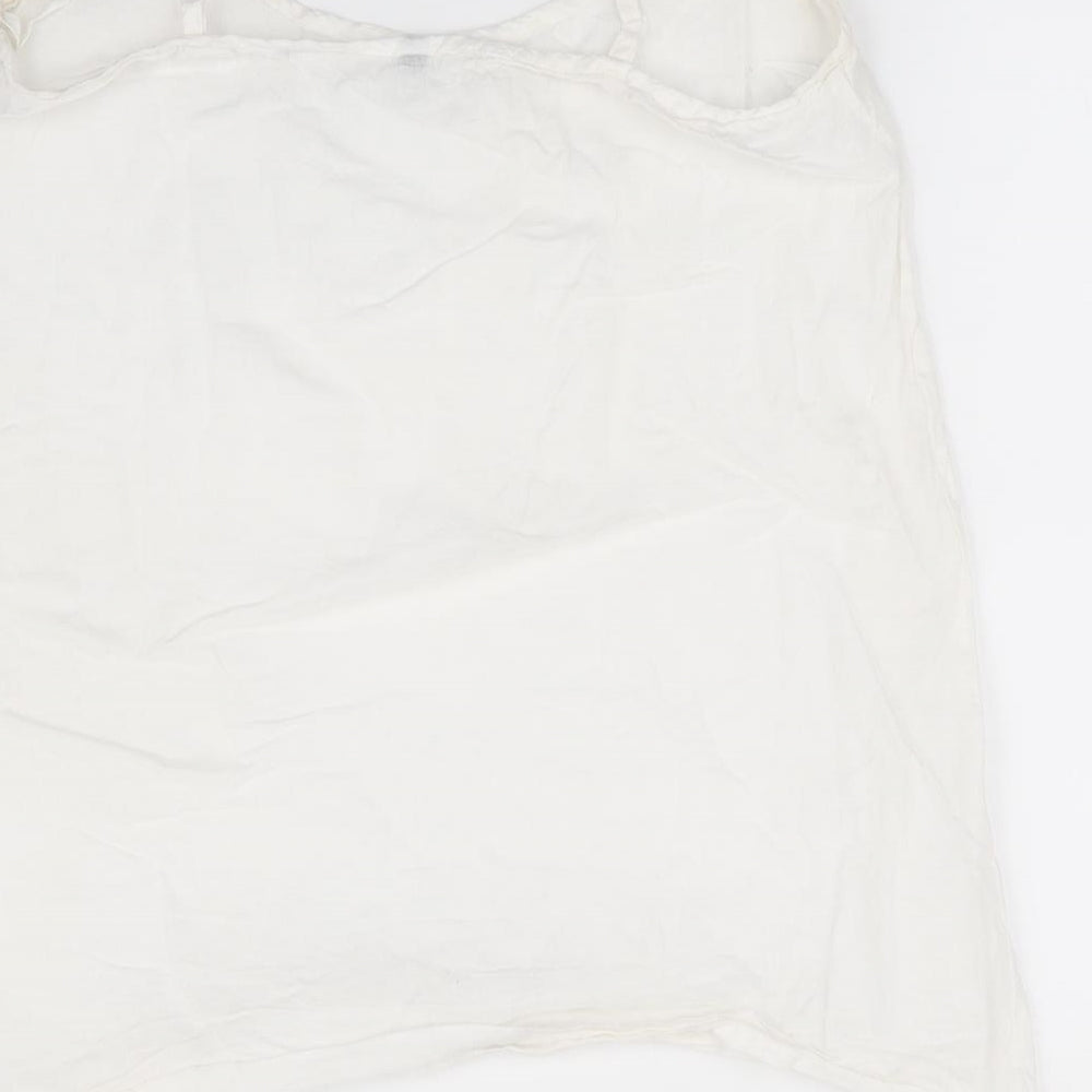 Preworn Womens Ivory   Camisole Blouse Size 10 Round Neck
