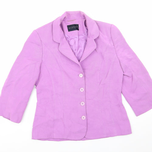 Alexon Womens Purple   Jacket  Size 10  Button - Lilac