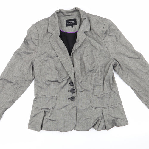 Papaya Womens Green   Jacket  Size 12  Button - Greenish Grey Top Stitching Details