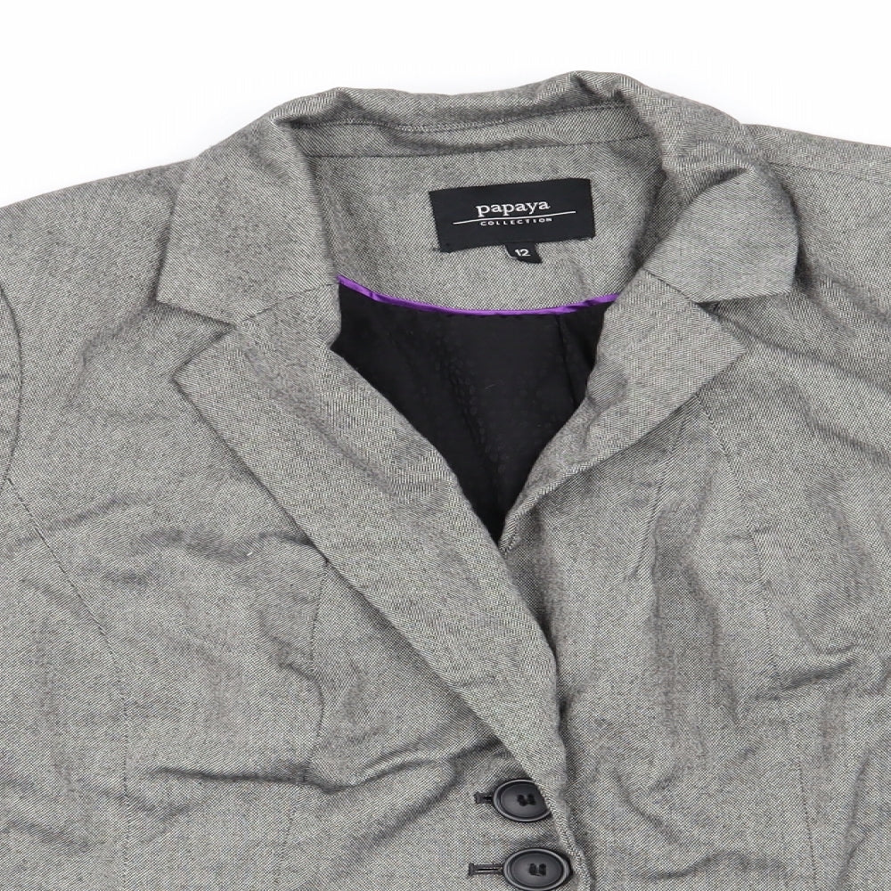 Papaya Womens Green   Jacket  Size 12  Button - Greenish Grey Top Stitching Details