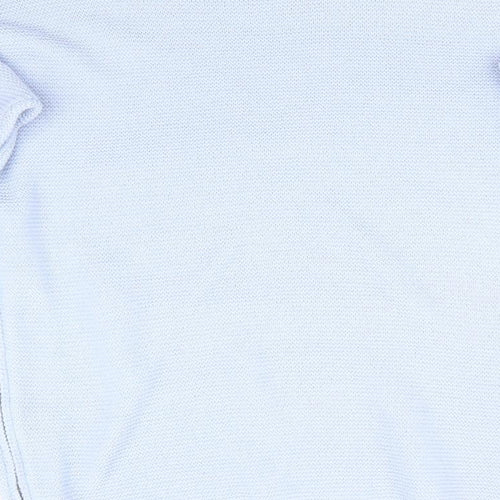 Peacocks Womens Blue Crew Neck  Acrylic Pullover Jumper Size M   - Zip Vented Side Seams Pale Blue