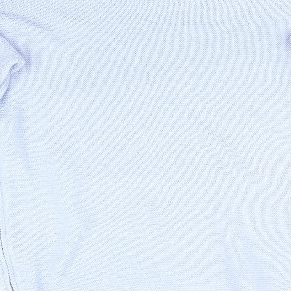 Peacocks Womens Blue Crew Neck  Acrylic Pullover Jumper Size M   - Zip Vented Side Seams Pale Blue