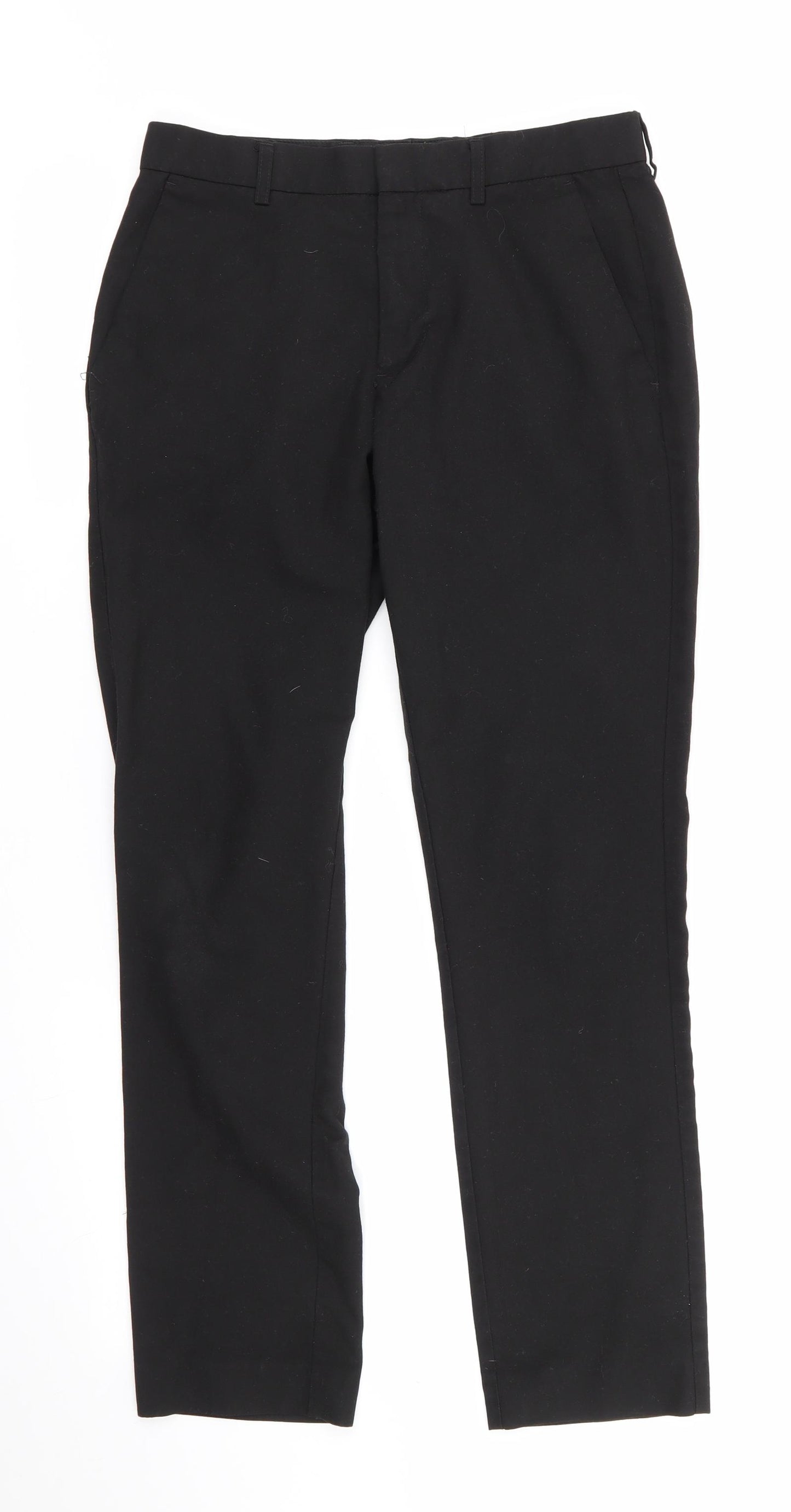 Peacocks Mens Black  Polyester Trousers  Size 28 in L27 in Regular