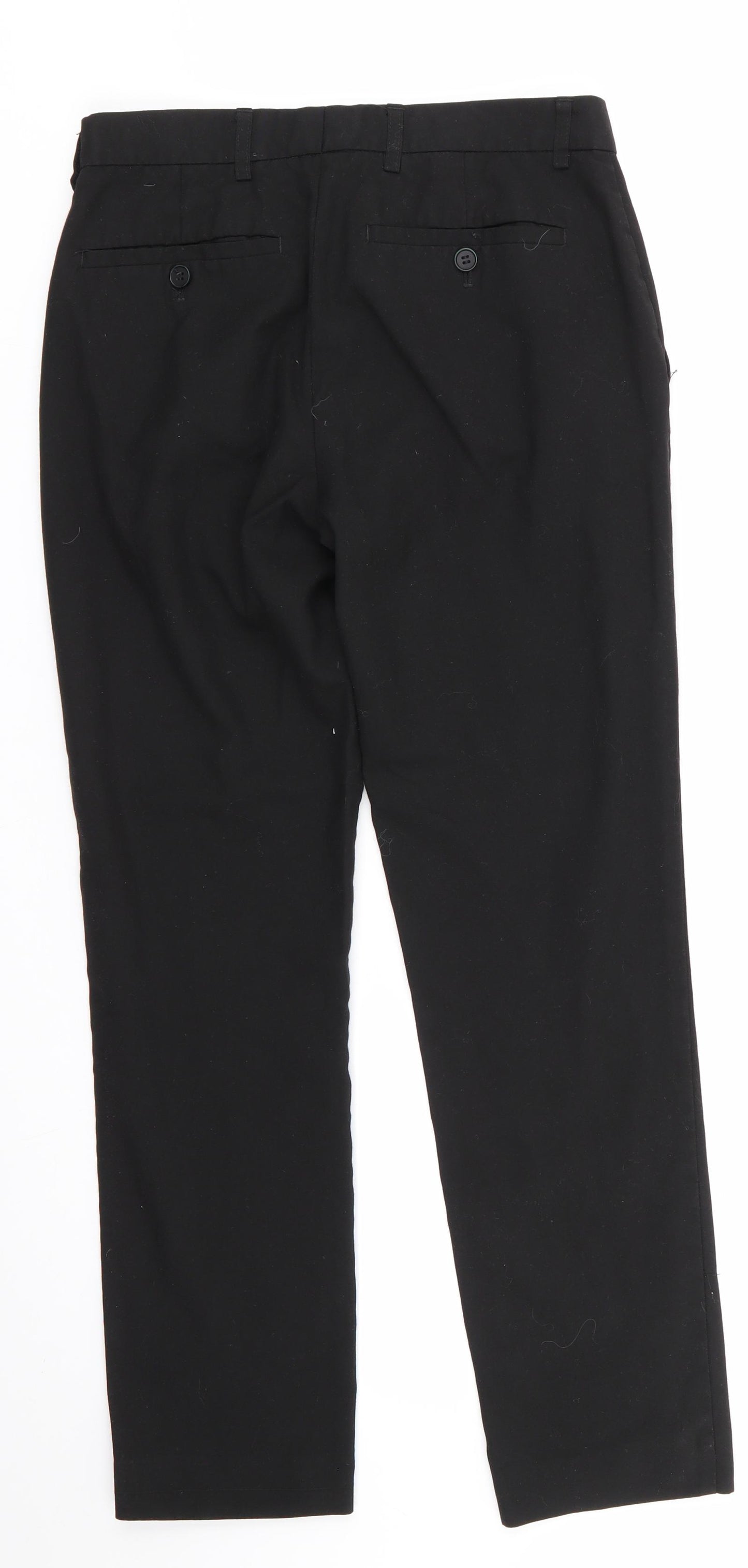 Peacocks Mens Black  Polyester Trousers  Size 28 in L27 in Regular