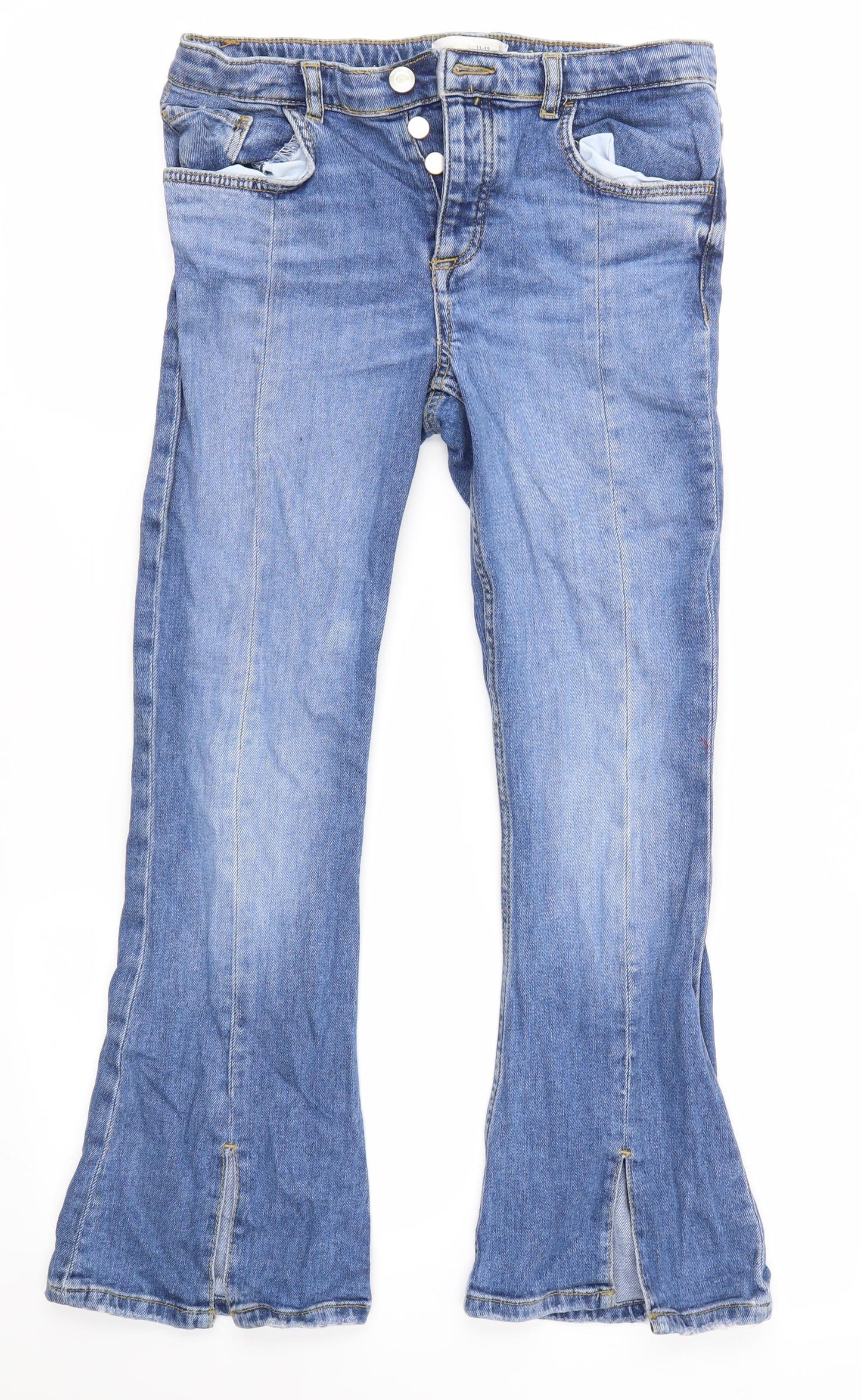 Zara Boys Blue  Cotton Flared Jeans Size 11-12 Years  Regular