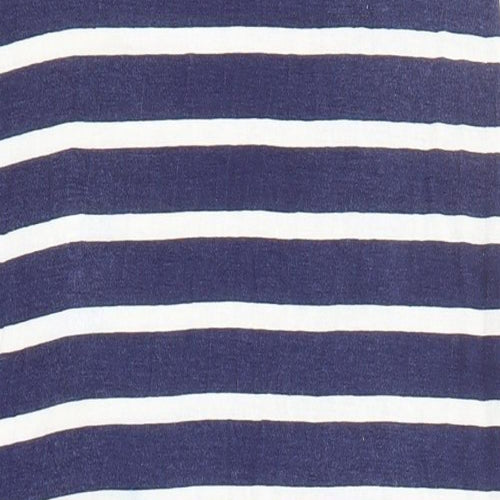 Boohoo Womens Blue Striped Viscose Maxi  Size 14 Round Neck