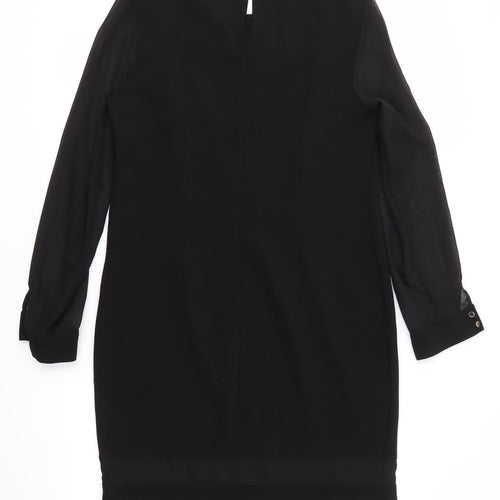 TU Womens Black  Polyester Pencil Dress  Size 12 Round Neck