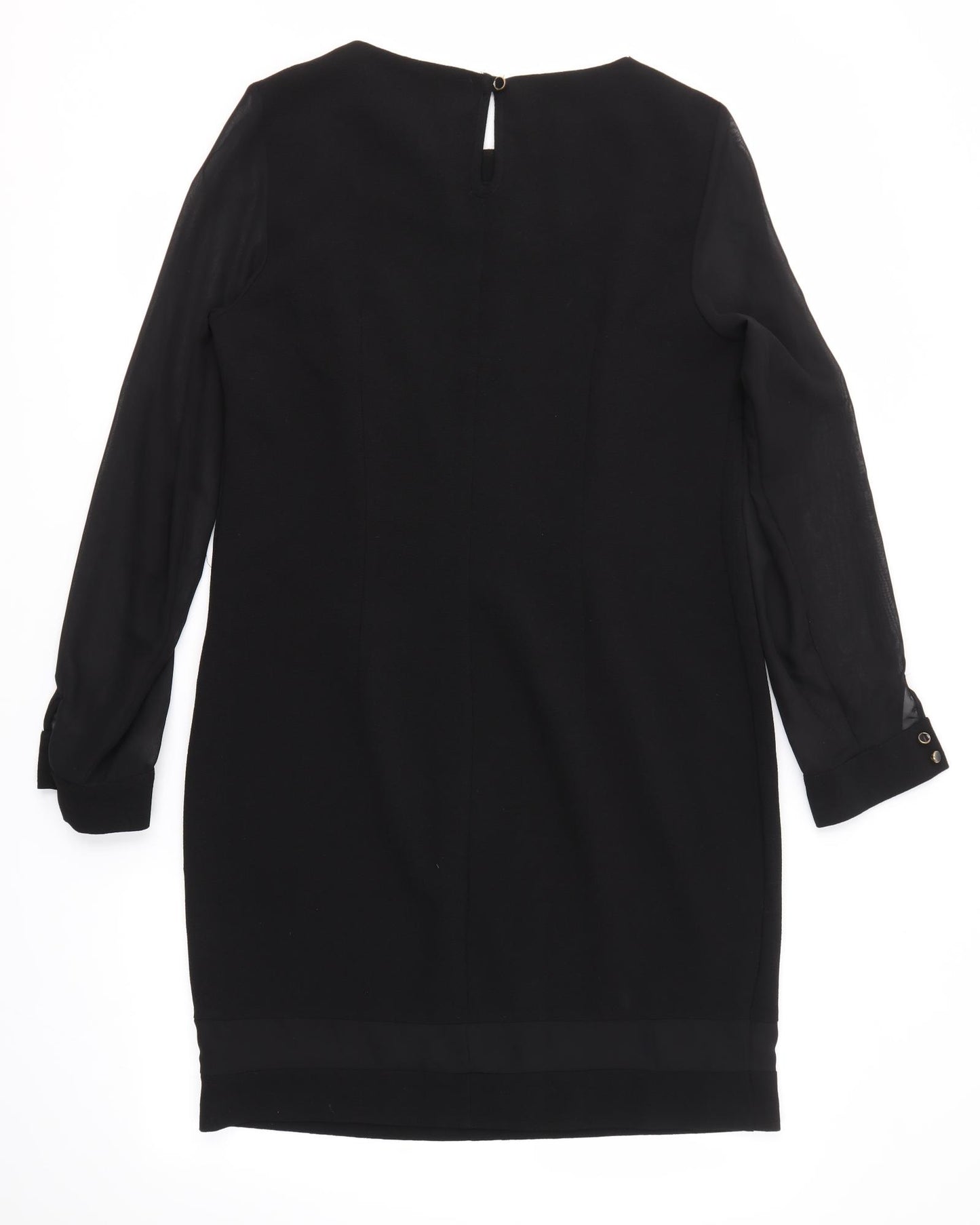 TU Womens Black  Polyester Pencil Dress  Size 12 Round Neck
