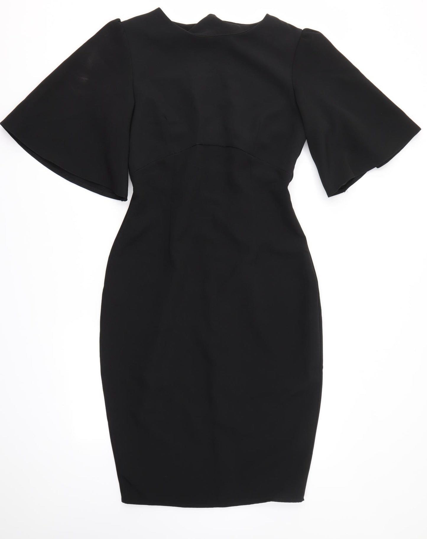 Ad Lib Womens Black  Polyester Pencil Dress  Size 12 Round Neck