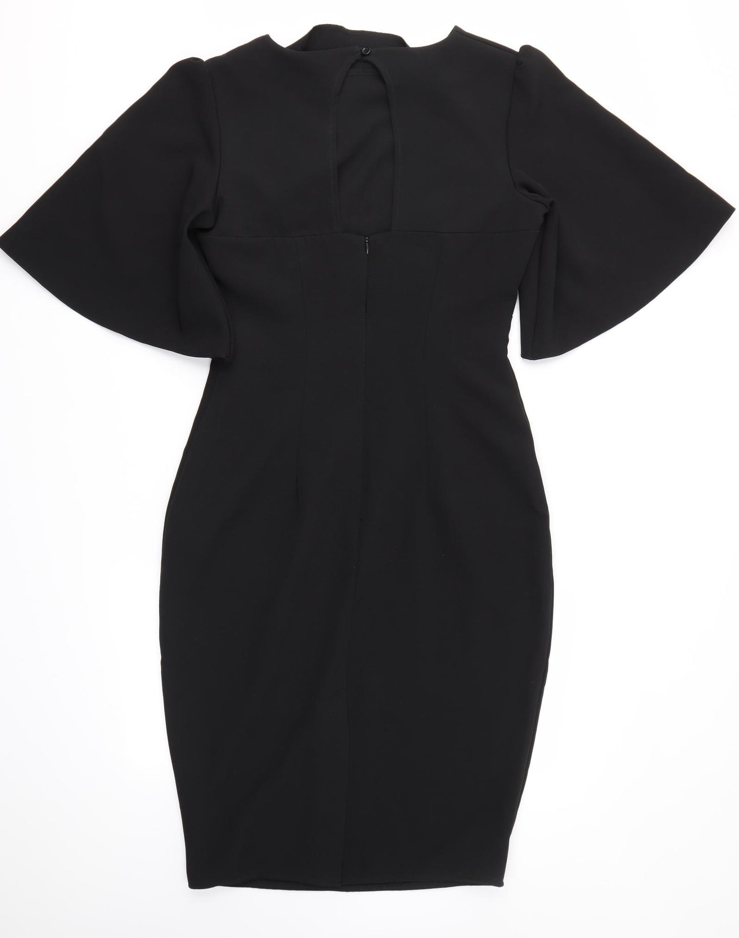 Ad Lib Womens Black  Polyester Pencil Dress  Size 12 Round Neck