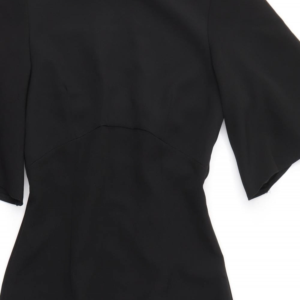 Ad Lib Womens Black  Polyester Pencil Dress  Size 12 Round Neck