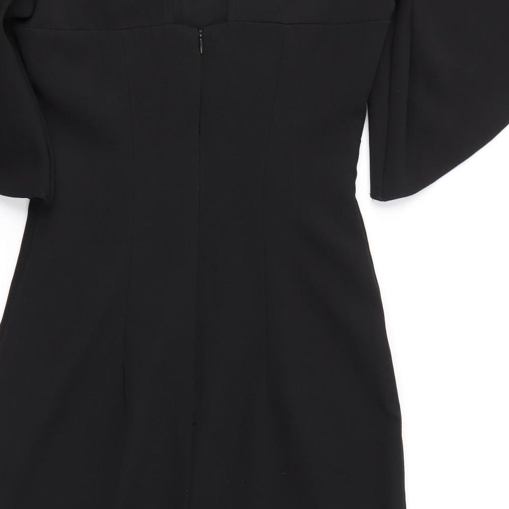 Ad Lib Womens Black  Polyester Pencil Dress  Size 12 Round Neck