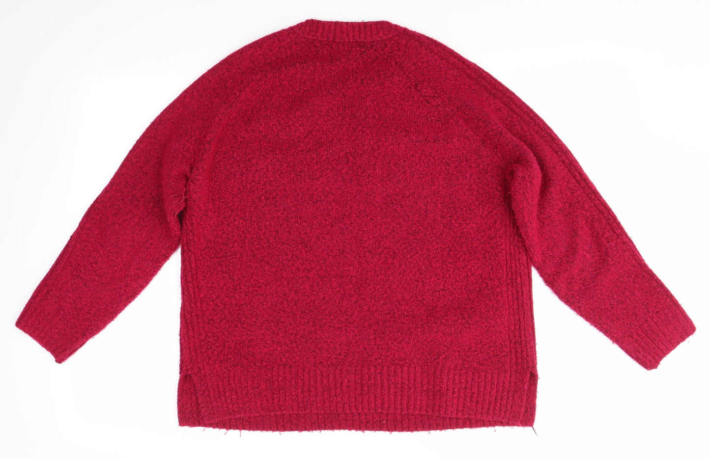 M&S Womens Pink Round Neck  Acrylic Pullover Jumper Size M