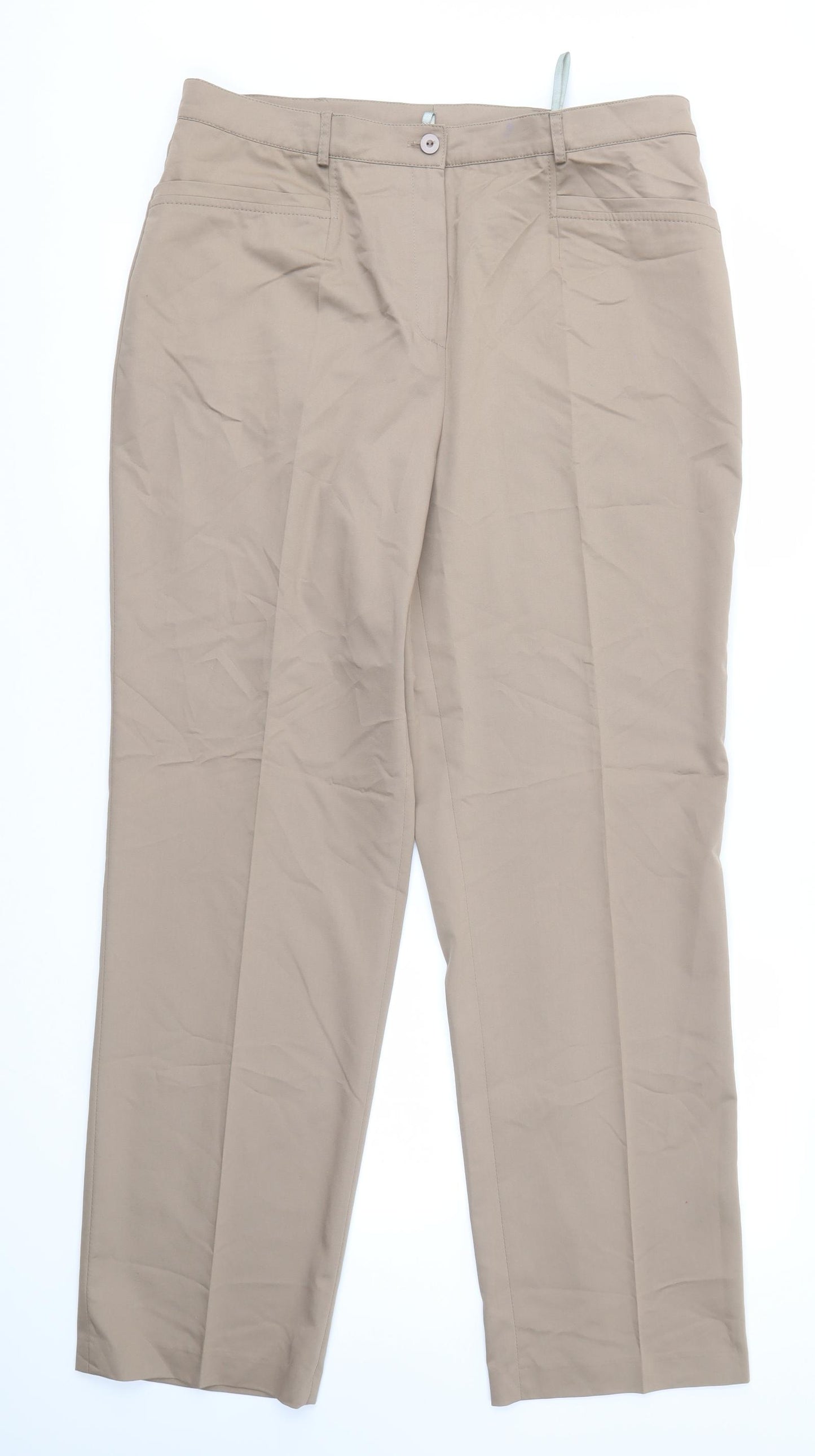 Gelco Womens Brown  Viscose Dress Pants Trousers Size 16 L30 in Regular