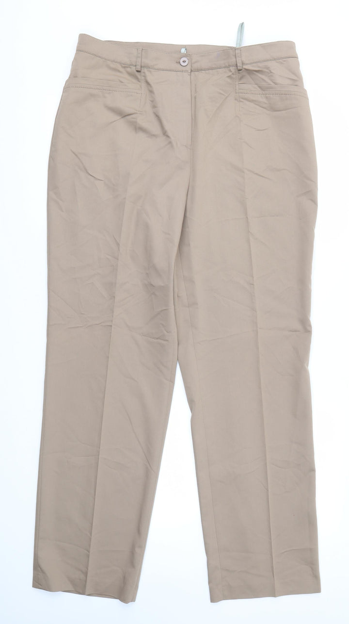 Gelco Womens Brown Viscose Dress Pants Trousers Size 16 L30 in Regular