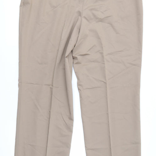 Gelco Womens Brown  Viscose Dress Pants Trousers Size 16 L30 in Regular