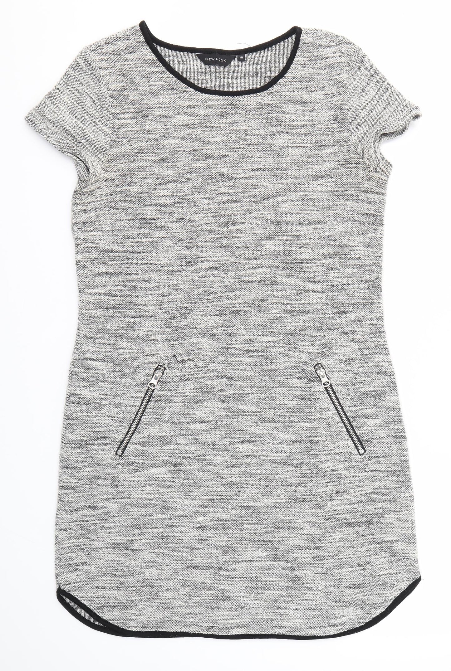 New Look Womens Grey  Polyester Pencil Dress  Size 10 Round Neck