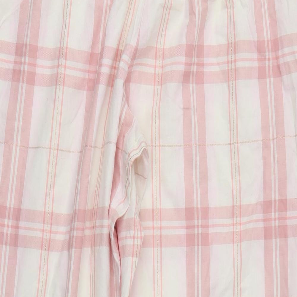 F&F Womens Pink Check Cotton Top Pyjama Pants Size 16