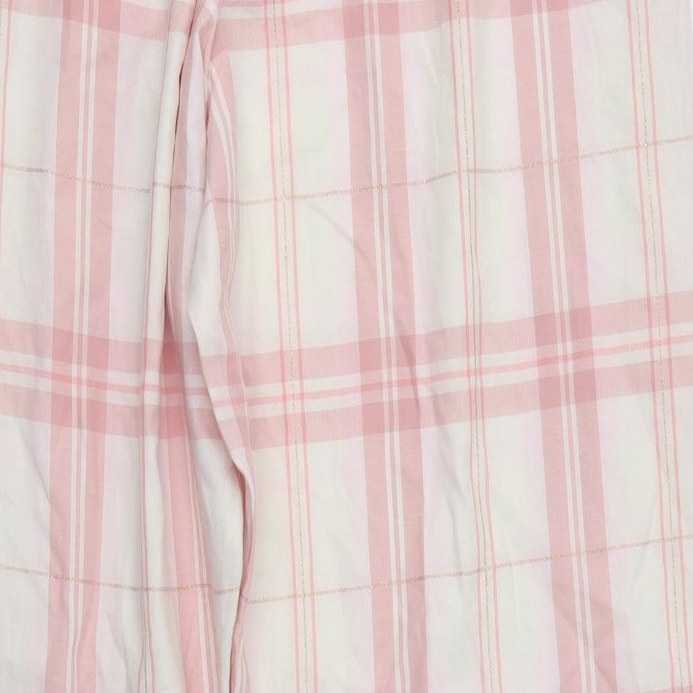 F&F Womens Pink Check Cotton Top Pyjama Pants Size 16
