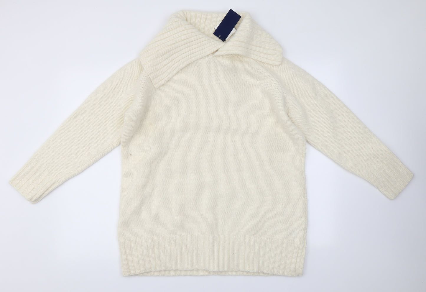The Sweater Shop Womens Ivory Roll Neck  Wool Pullover Jumper Size XL