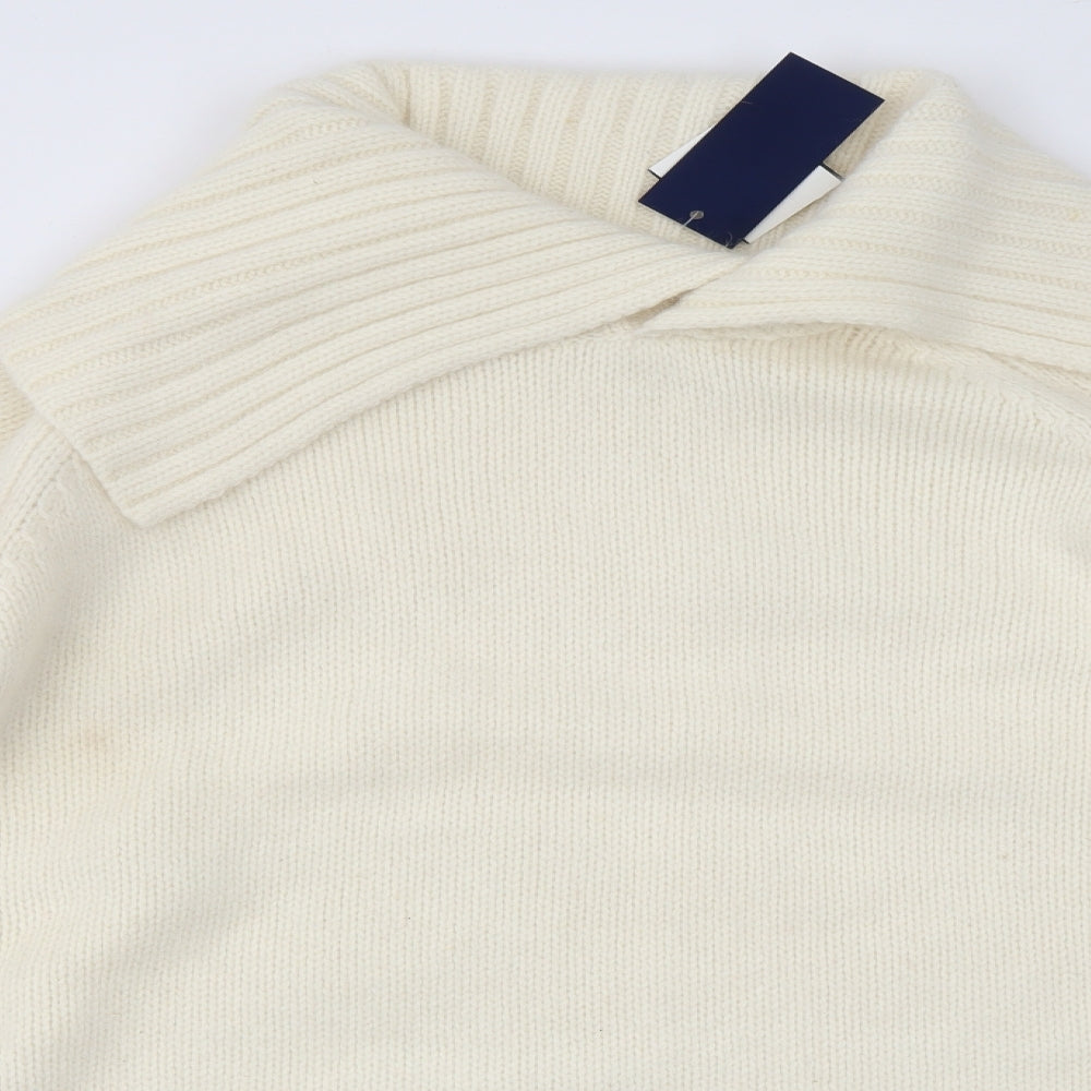 The Sweater Shop Womens Ivory Roll Neck  Wool Pullover Jumper Size XL