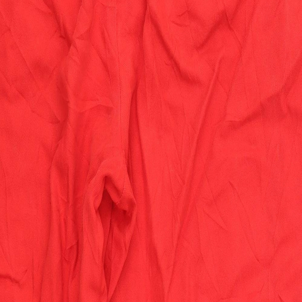Zara Womens Red  Polyester Dress Pants Trousers Size S L22 in Regular