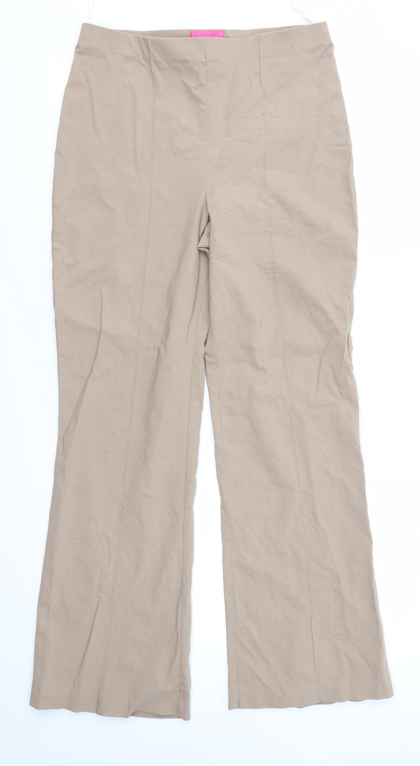 For Women Womens Brown  Viscose Dress Pants Trousers Size 14 L28 in Regular