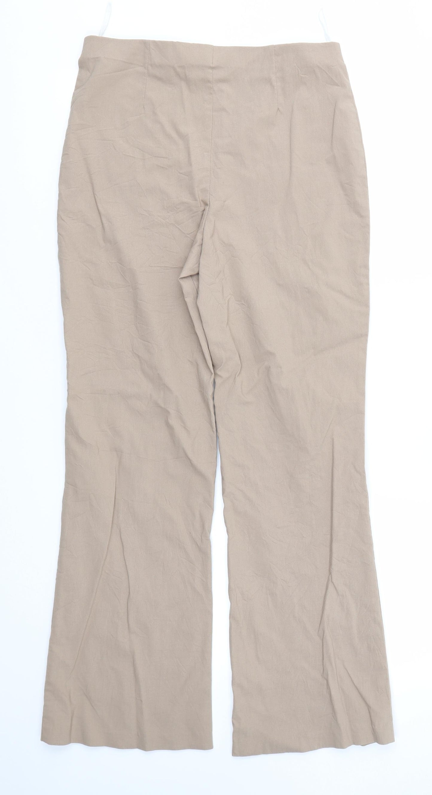 For Women Womens Brown  Viscose Dress Pants Trousers Size 14 L28 in Regular