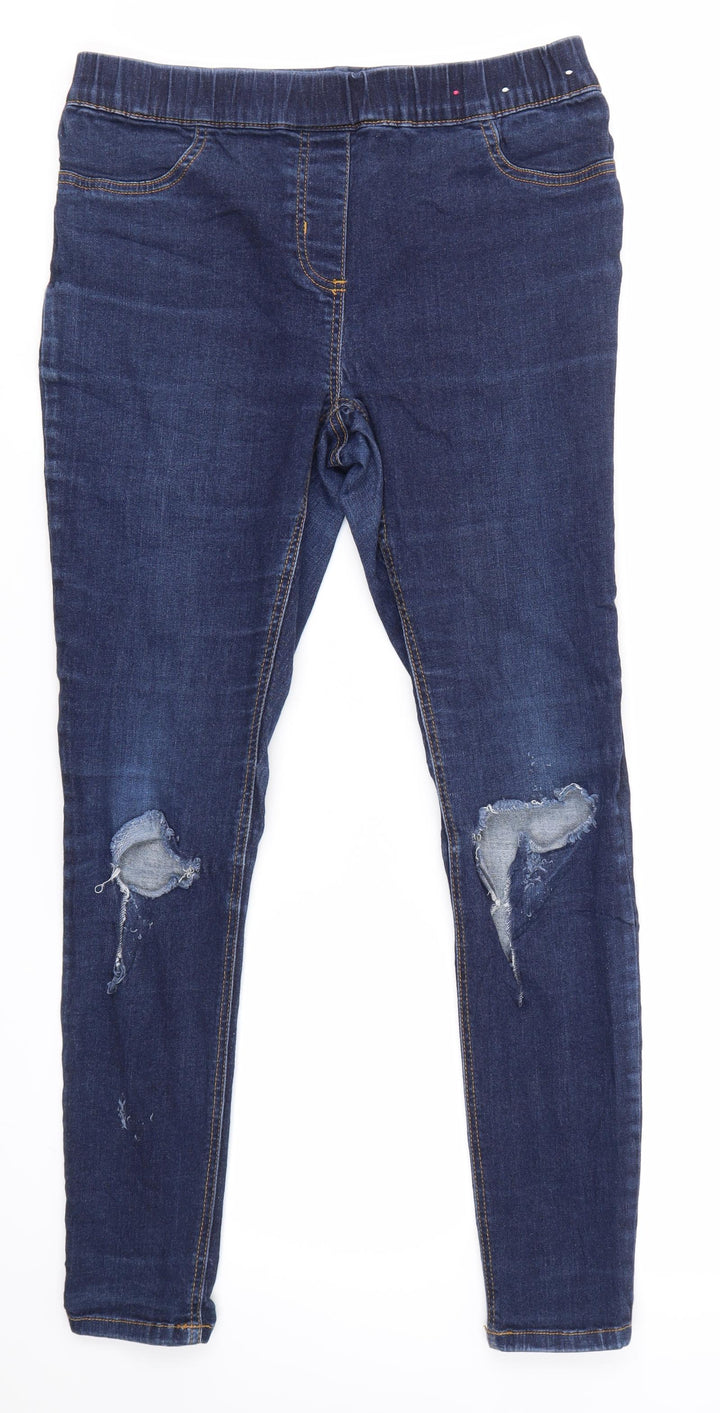 TU Womens Blue Cotton Skinny Jeans Size 10 L27 in Regular