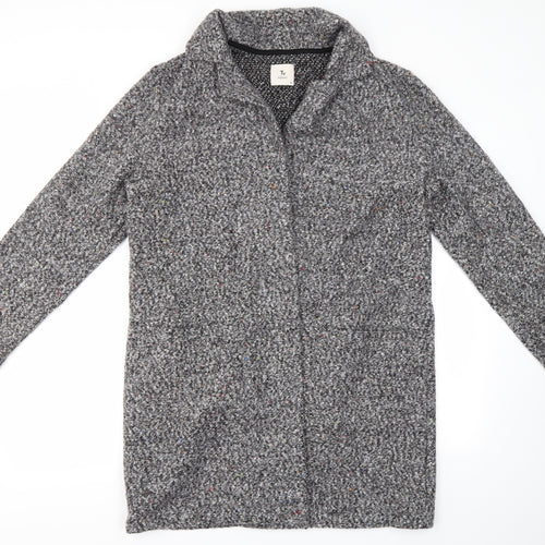 TU Womens Grey V-Neck  Polyester Cardigan Jumper Size 16