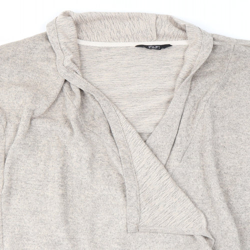 F&F Womens Brown V-Neck  Polyester Cardigan Jumper Size 10