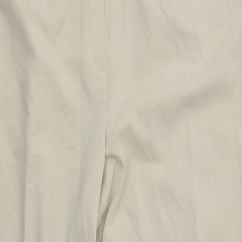 M&S Womens Beige  Polyester Dress Pants Trousers Size 18 L24 in Regular