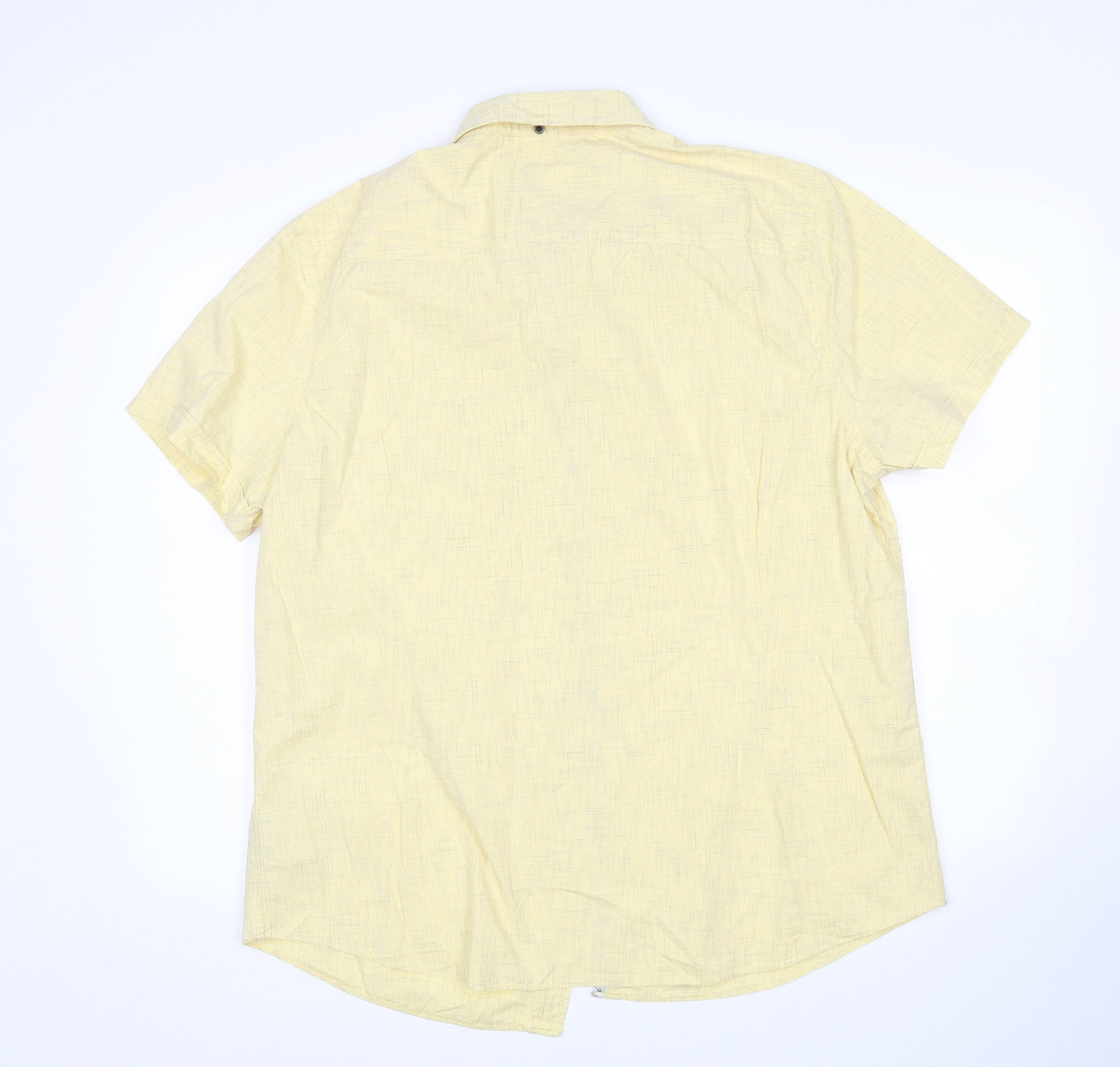 John  Rocha Womens Yellow Geometric Cotton Basic Button-Up Size XL Collared