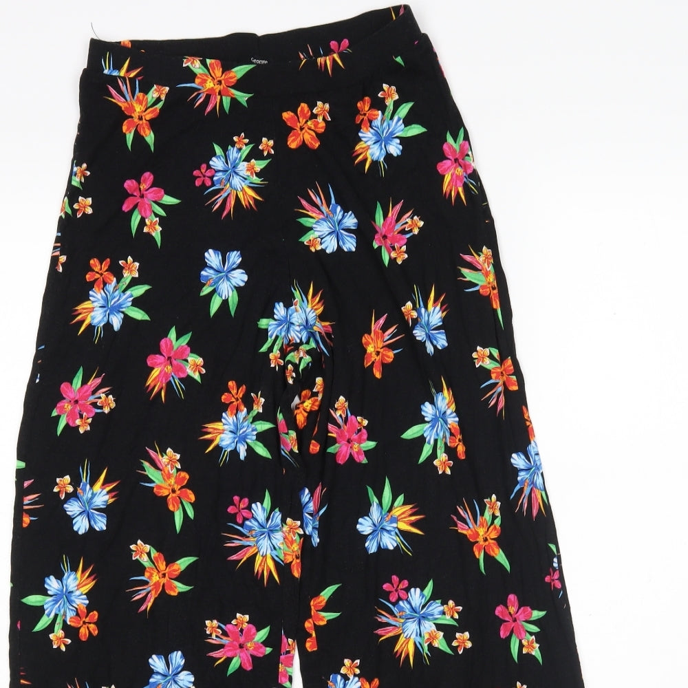 George Womens Multicoloured Floral Viscose Harem Trousers Size 10 L29 in Regular