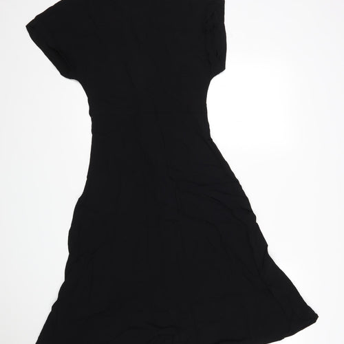 New Look Womens Black  Viscose A-Line  Size 10 V-Neck